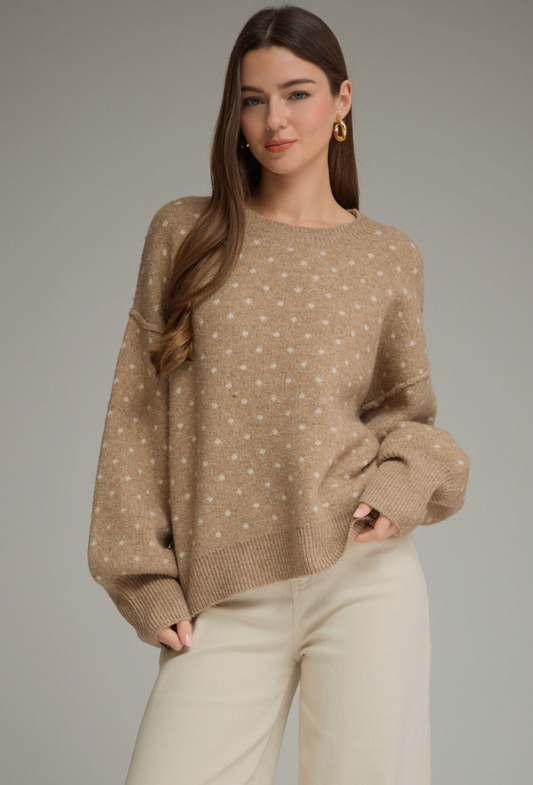 Hazel Polka Dot Long Sleeve Sweater
