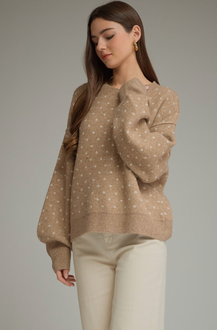 Hazel Polka Dot Long Sleeve Sweater