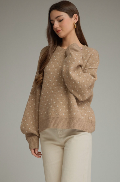 Hazel Polka Dot Long Sleeve Sweater