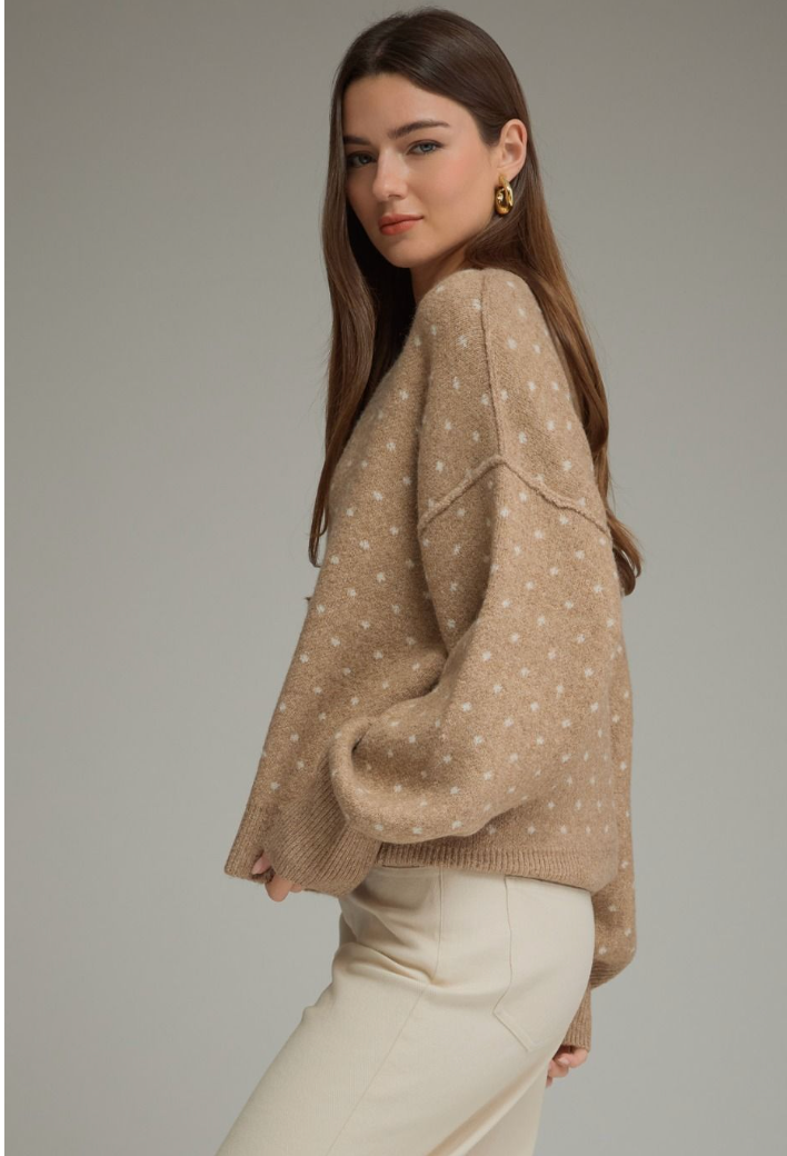 Hazel Polka Dot Long Sleeve Sweater