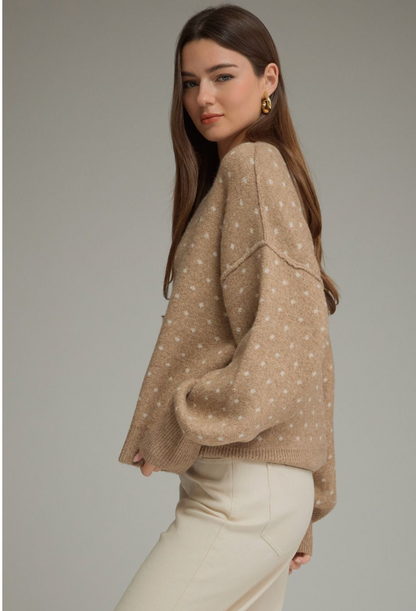 Hazel Polka Dot Long Sleeve Sweater