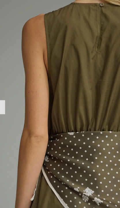 Daphne Midi Scarf Dress in Olive