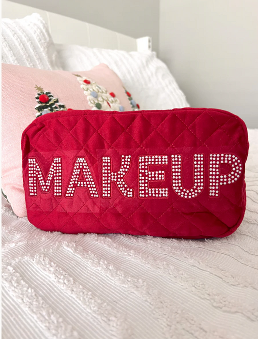 FINAL SALE Red Velvet Makeup Bag