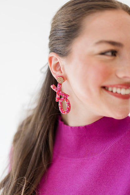 Beaded XO Earring