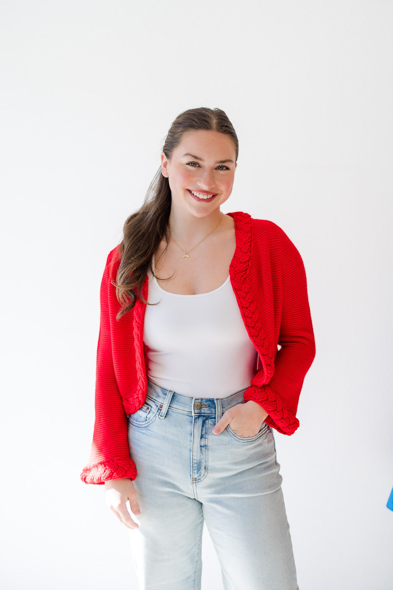 Honey Cardigan in Red