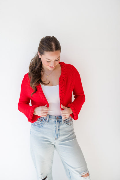 Honey Cardigan in Red