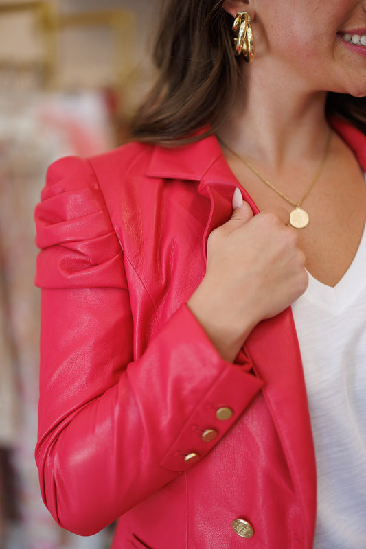 FINAL SALE Bradshaw Blazer in Rose Red