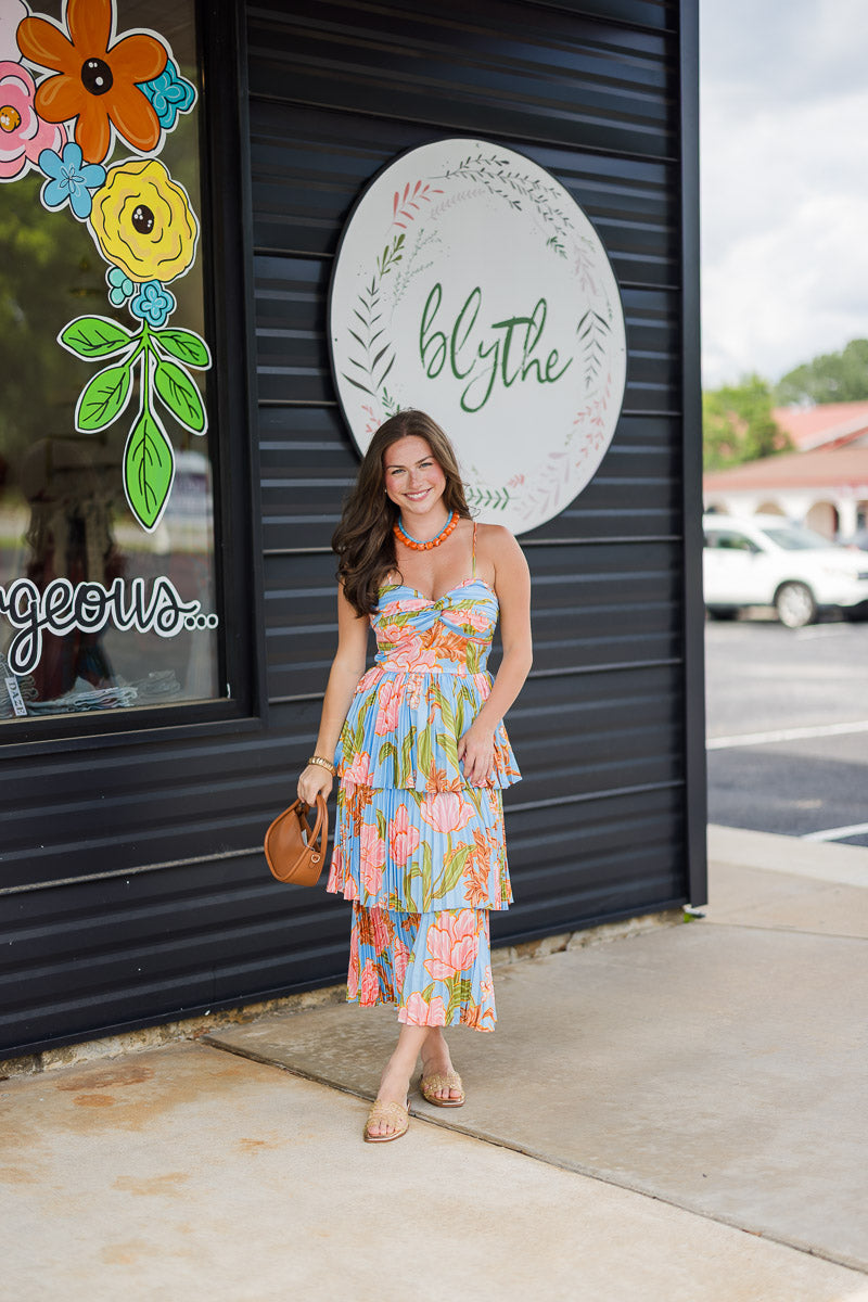 Lennyn Floral Pleated Maxi Dress
