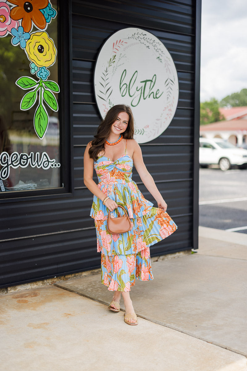 Lennyn Floral Pleated Maxi Dress