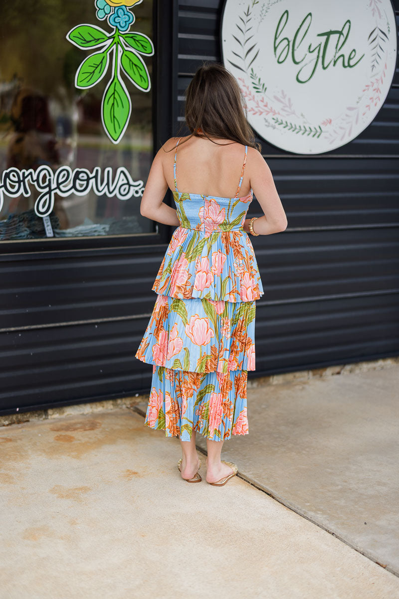 Lennyn Floral Pleated Maxi Dress