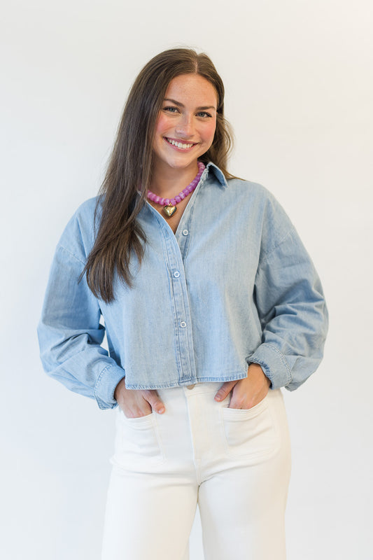 Kacey Chambray Denim Button Up