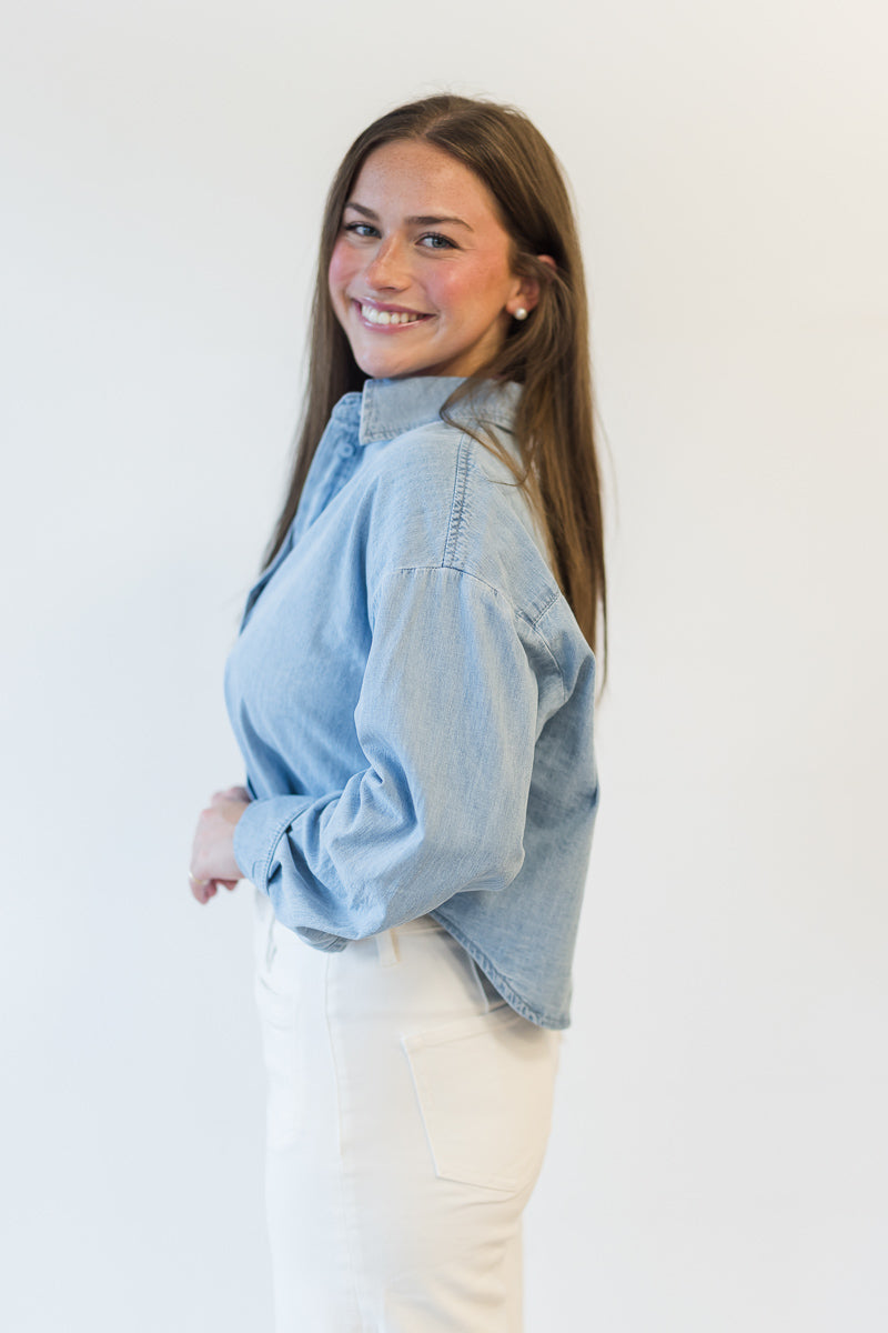 Kacey Chambray Denim Button Up