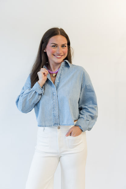 Kacey Chambray Denim Button Up