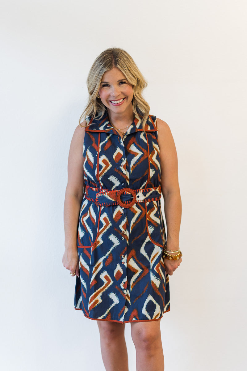 Grasse Piped Tribal Dress