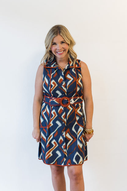 Grasse Piped Tribal Dress