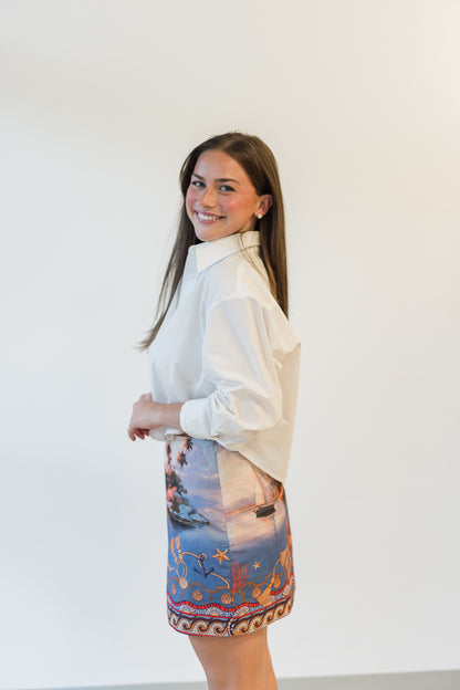 Kristine White Button Up Collared Top