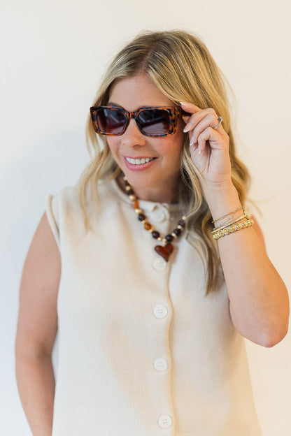 Tortoise Rectangle Sunglasses