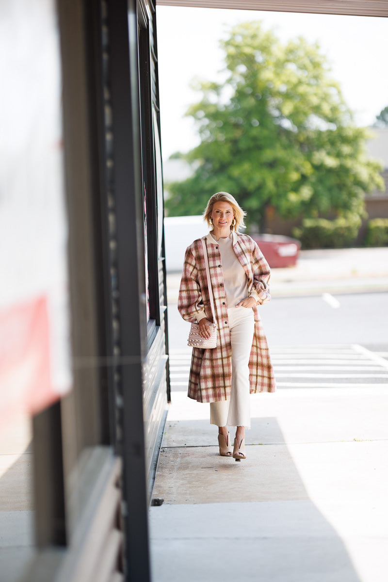 FINAL SALE Cameron Coat in Blush Plaid