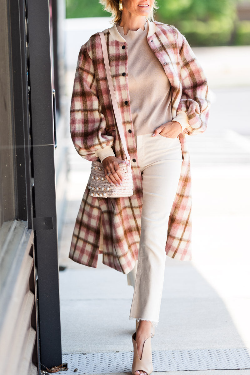 FINAL SALE Cameron Coat in Blush Plaid