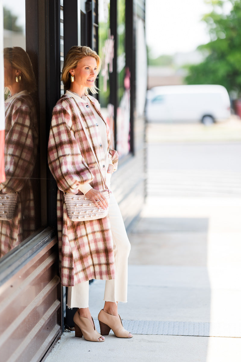 FINAL SALE Cameron Coat in Blush Plaid