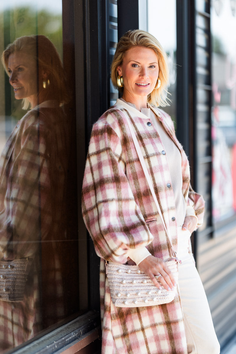 FINAL SALE Cameron Coat in Blush Plaid