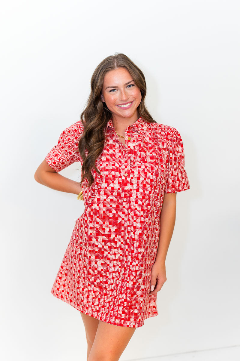 FINAL SALE Everything Red Square Dress