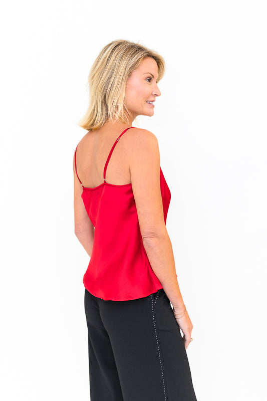 FINAL SALE Thea Solid Top in Ruby Red