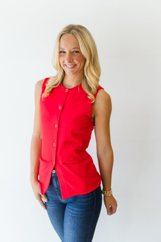 Finnley Knit Button Up Pocket Vest