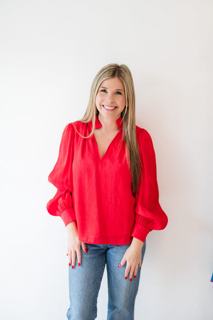 Final Sale-Phoebe Top in Lipstick