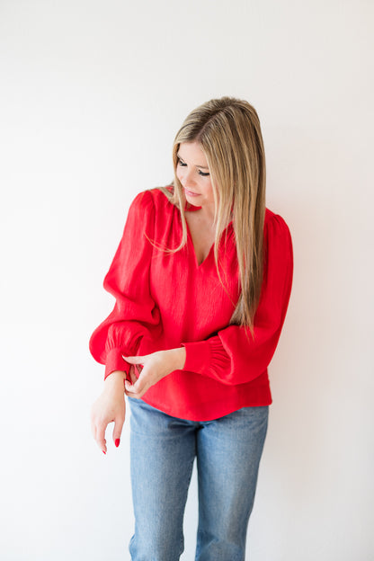 Final Sale-Phoebe Top in Lipstick