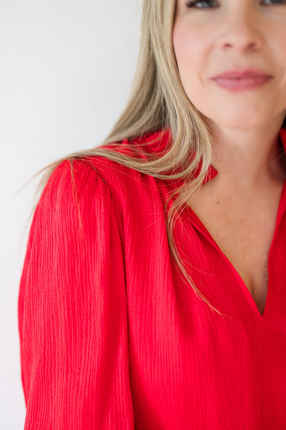 Final Sale-Phoebe Top in Lipstick