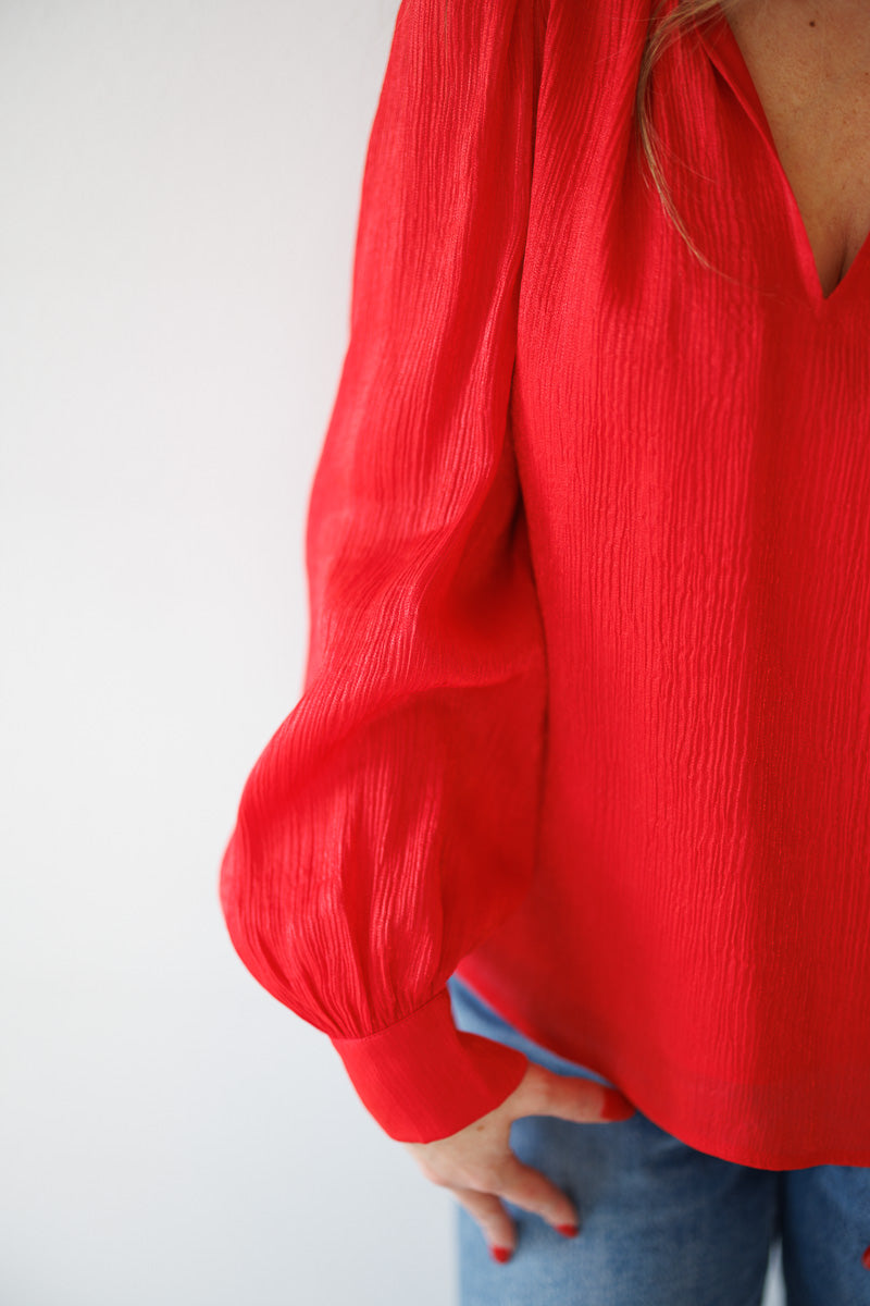 Final Sale-Phoebe Top in Lipstick
