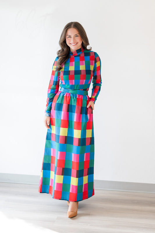 Daphne Skirt in Holiday Check