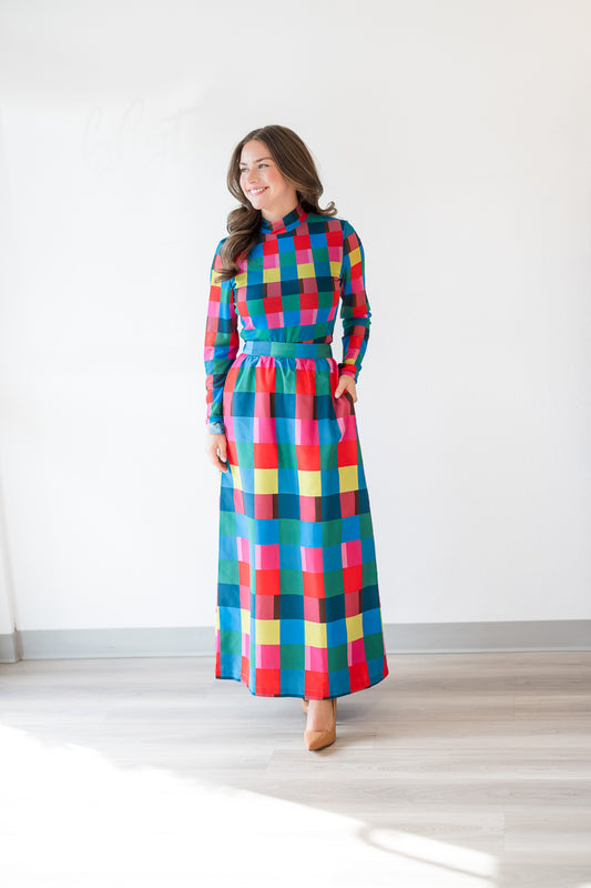 FINAL SALE Daphne Skirt in Holiday Check