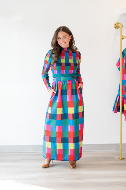 FINAL SALE Daphne Skirt in Holiday Check