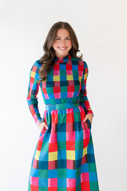 FINAL SALE Eliza Top in Holiday Check