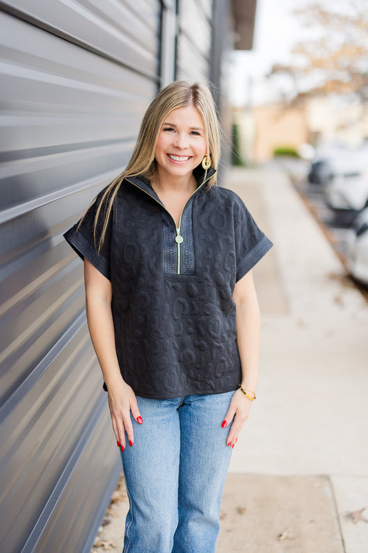 Poppy Pullover in Black Cheetah