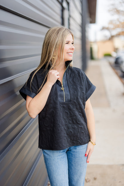 Poppy Pullover in Black Cheetah