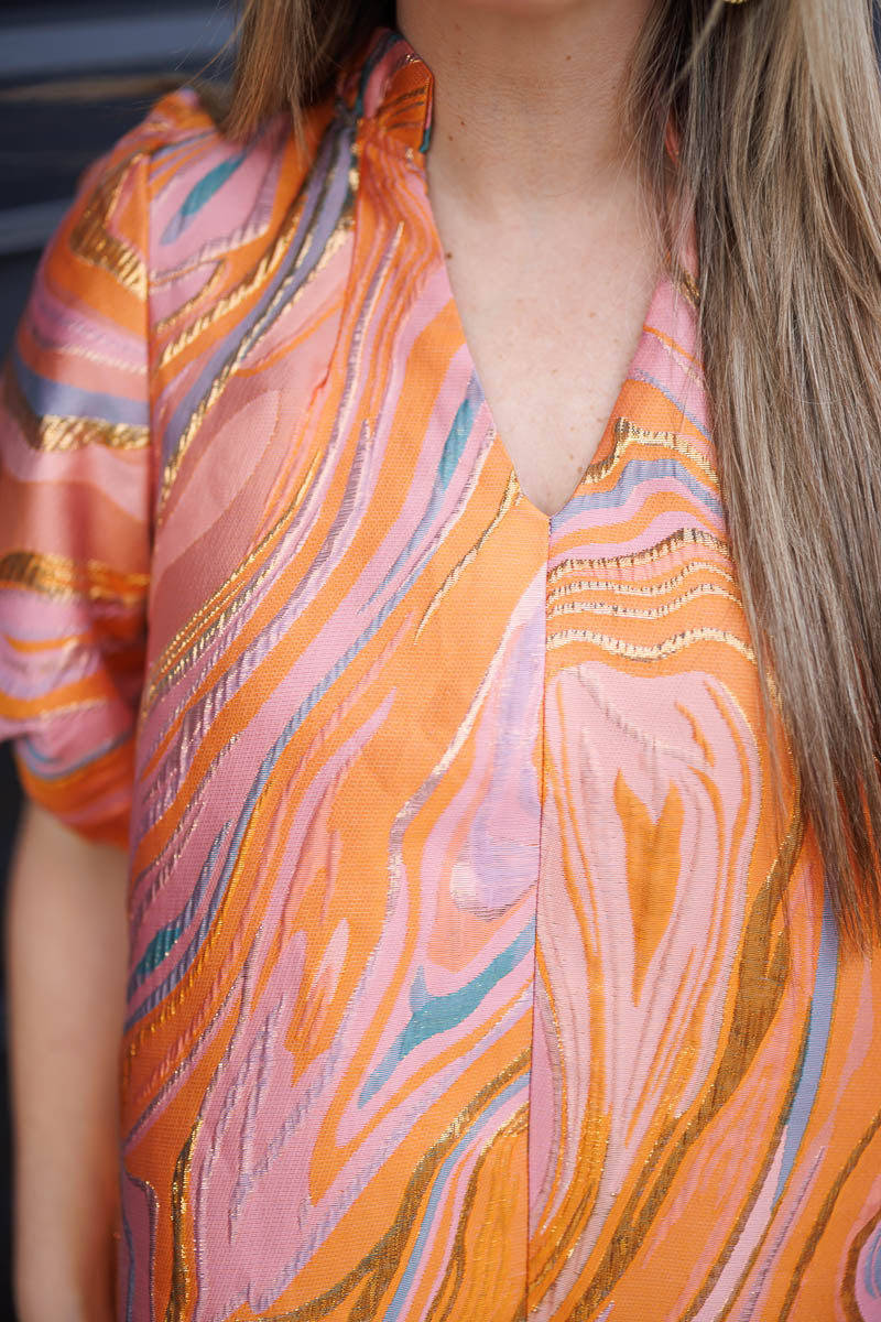 FINAL SALE Puff Sleeve Textured Dress