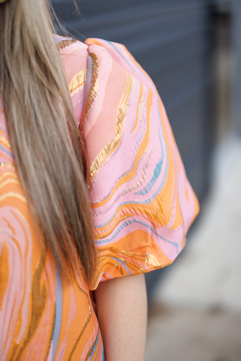 FINAL SALE Puff Sleeve Textured Dress