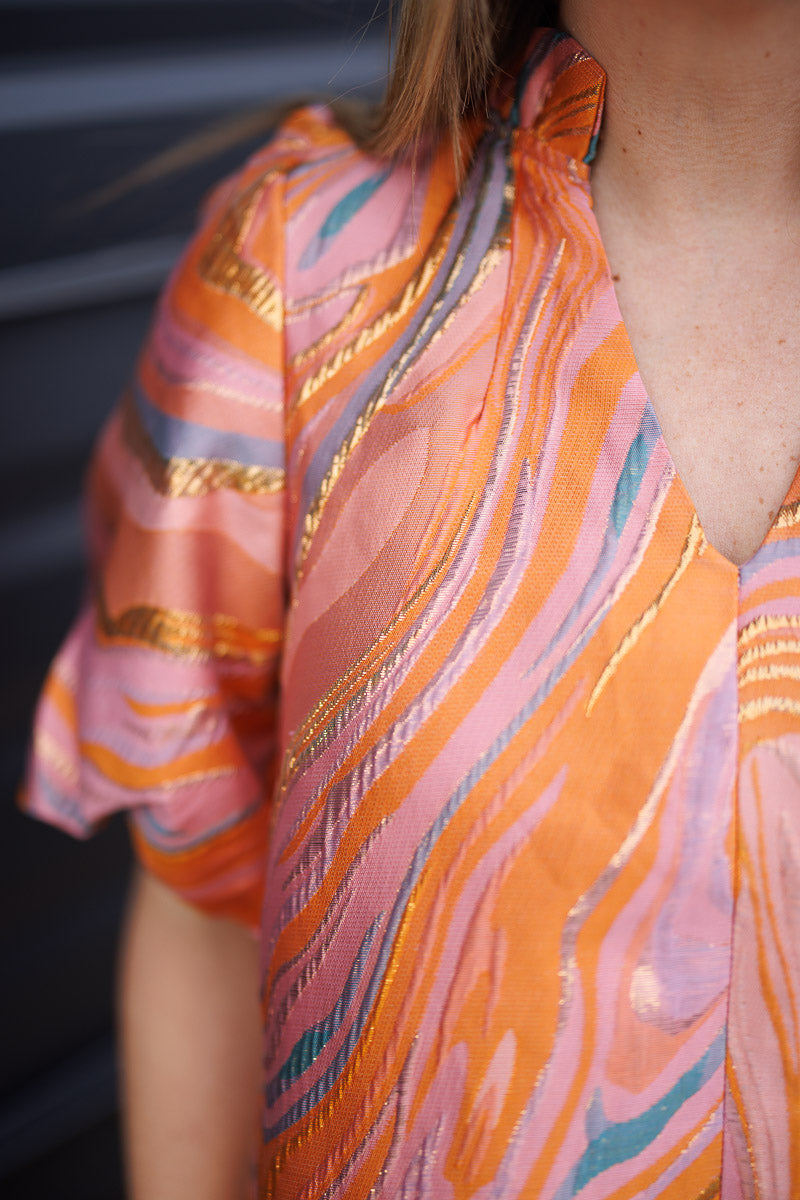 FINAL SALE Puff Sleeve Textured Dress