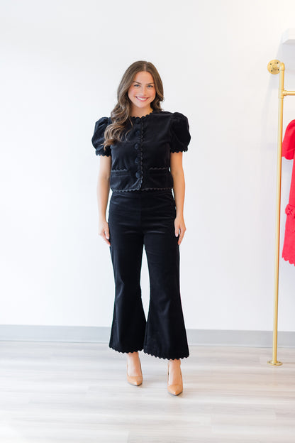 FINAL SALE Jojo Pants in Black Velvet