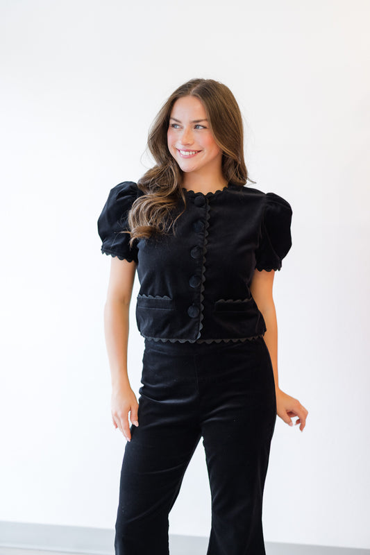 Coco Top in Black Velvet