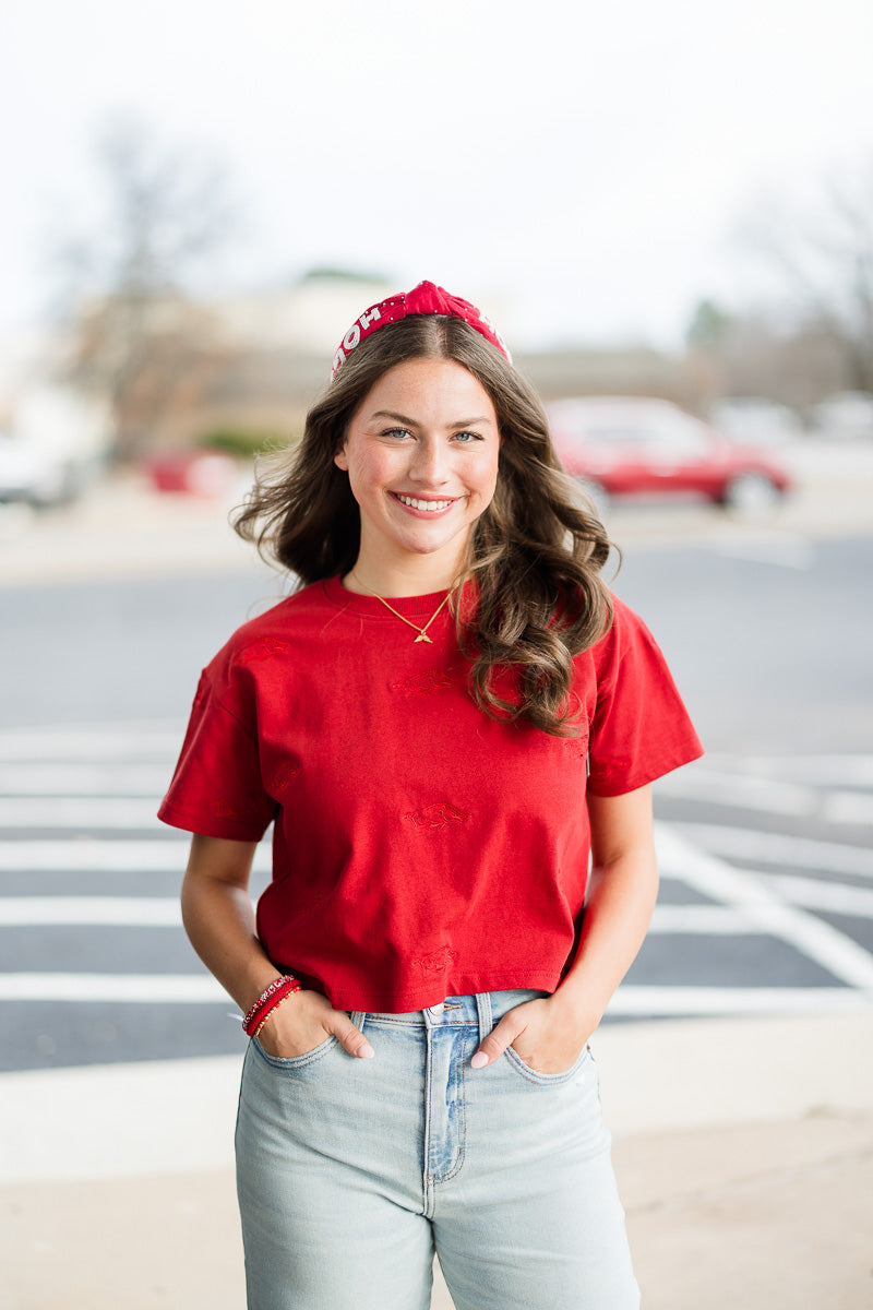 Arkansas Heavyweight Crop Tee