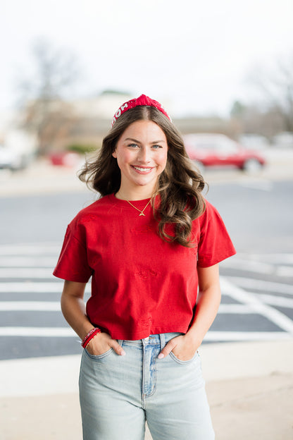 Arkansas Heavyweight Crop Tee