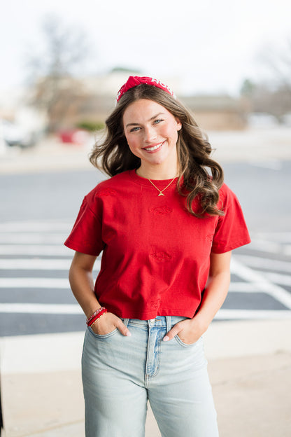 Arkansas Heavyweight Crop Tee