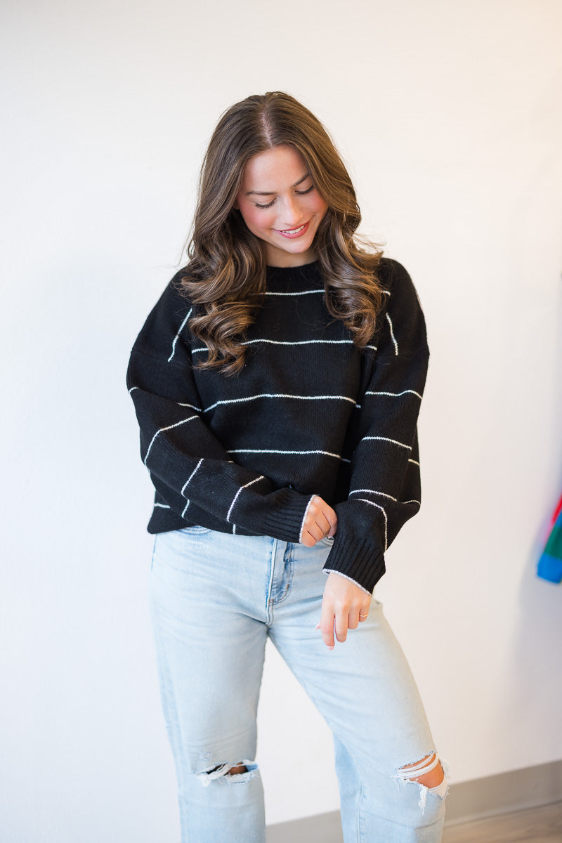 Riddley Knit Stripe in Black