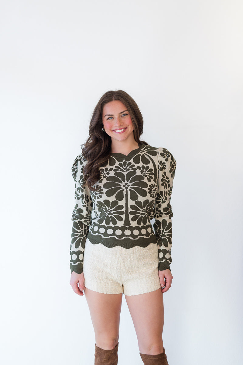 Final Sale-Palermo Green Knit Top