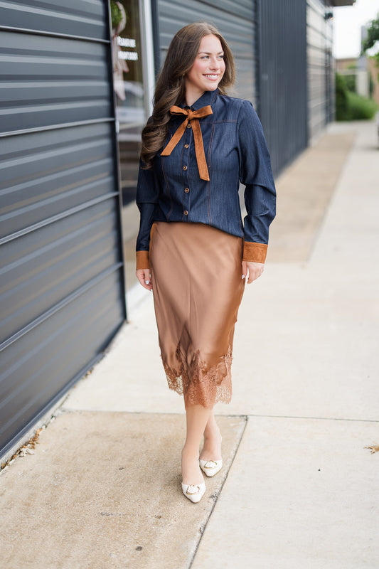 Savannah Lace Hem Skirt
