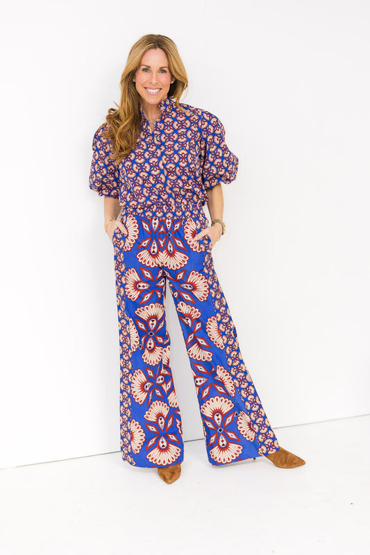 FINAL SALE Sutton Pant in Sapphire Feather